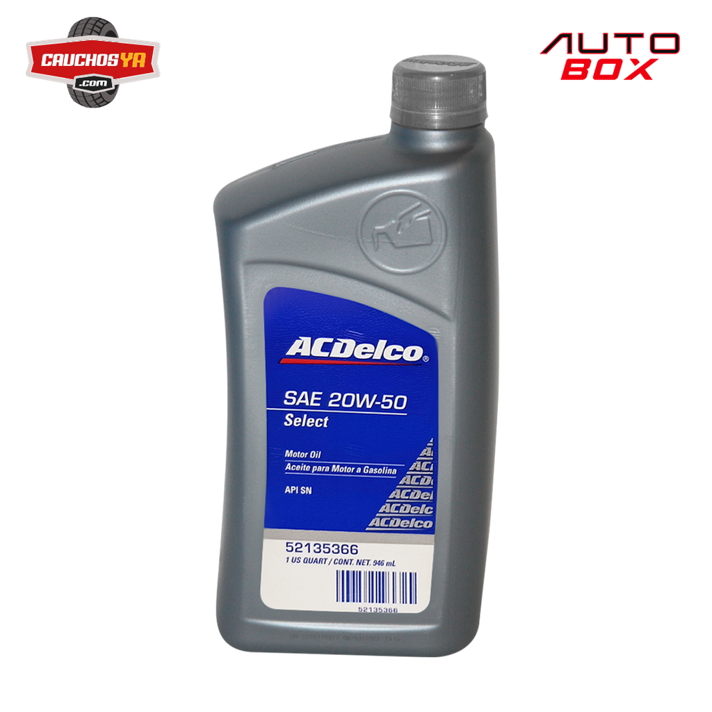 ACEITE ACDELCO PREMIUM SAE 20W50 SN MINERAL 946ML