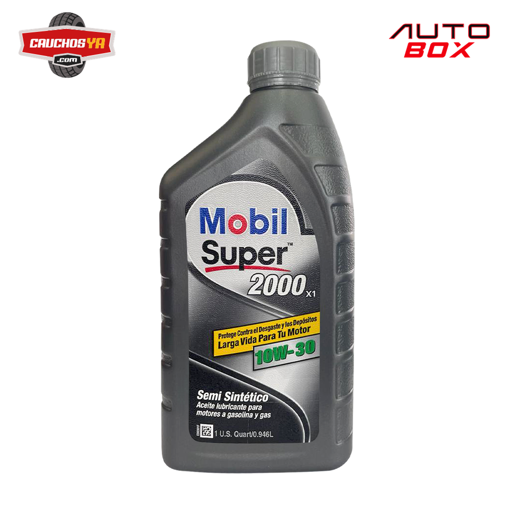 ACEITE MOTOR 10W30 SEMI SINTETICO 0.946L MOBIL SUPER 2000 GASOLINA